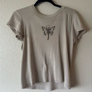 Beige Graphic Women’s Top